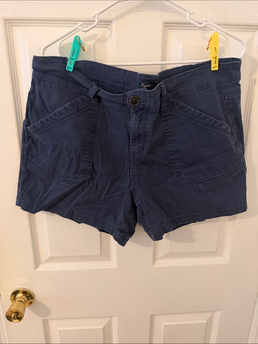 Signature Navy Cotton Utility Bermuda Shorts